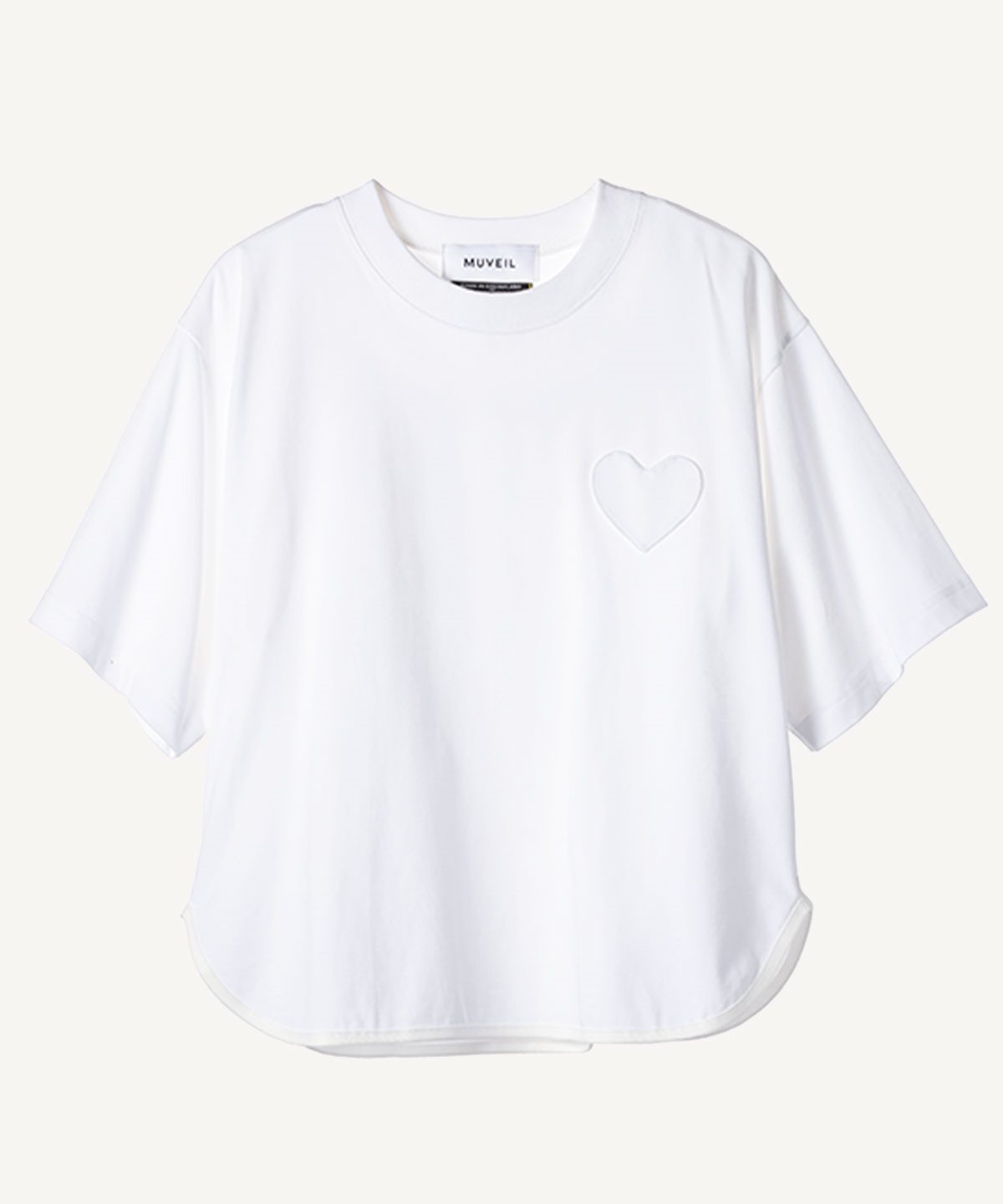 ハートパッチTシャツ(white-38)