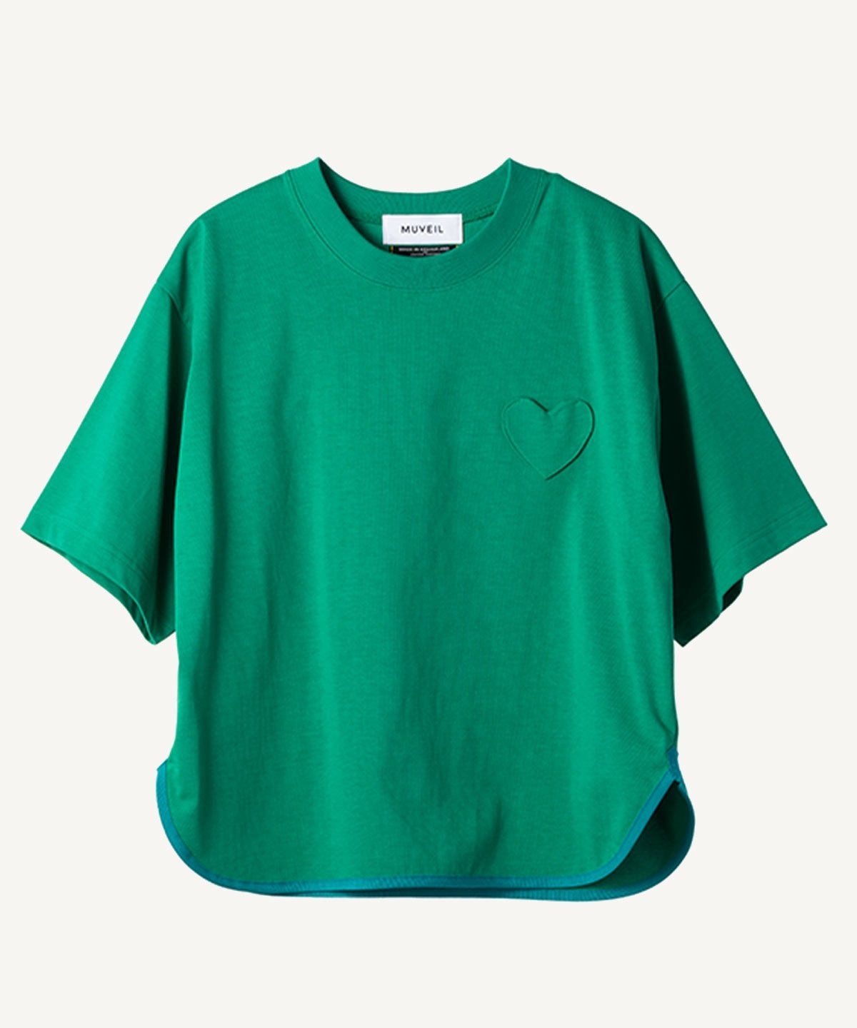 ハートパッチTシャツ(green-38)