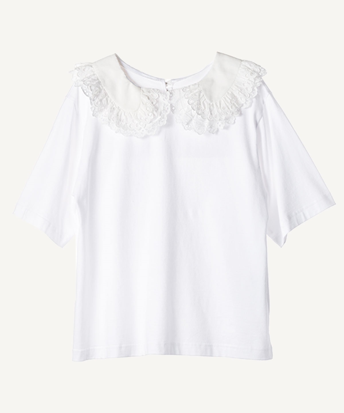 レース衿Tシャツ(white-38)