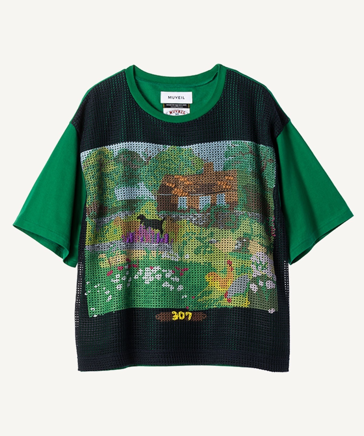ガーデンプリントTシャツ(green-40)