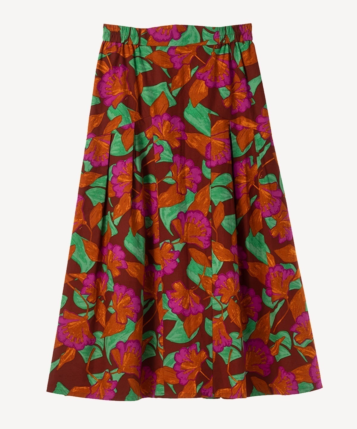 フラワープリントスカート(brown-40)