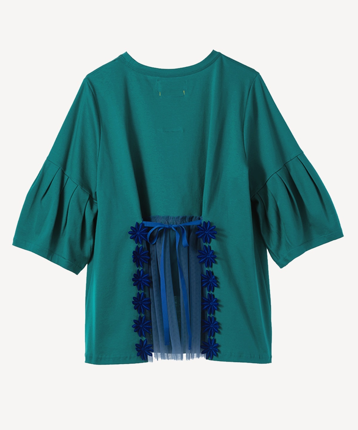 フラワーレースTシャツ(blue green-40)