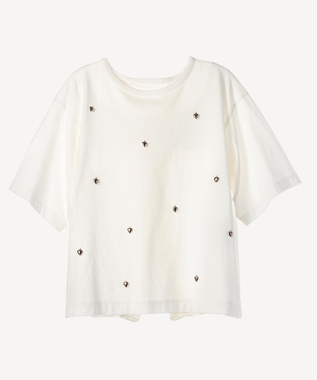 ハートチャームTシャツ(white-40)