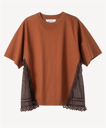 リメイク風レースTシャツ(brown-36)