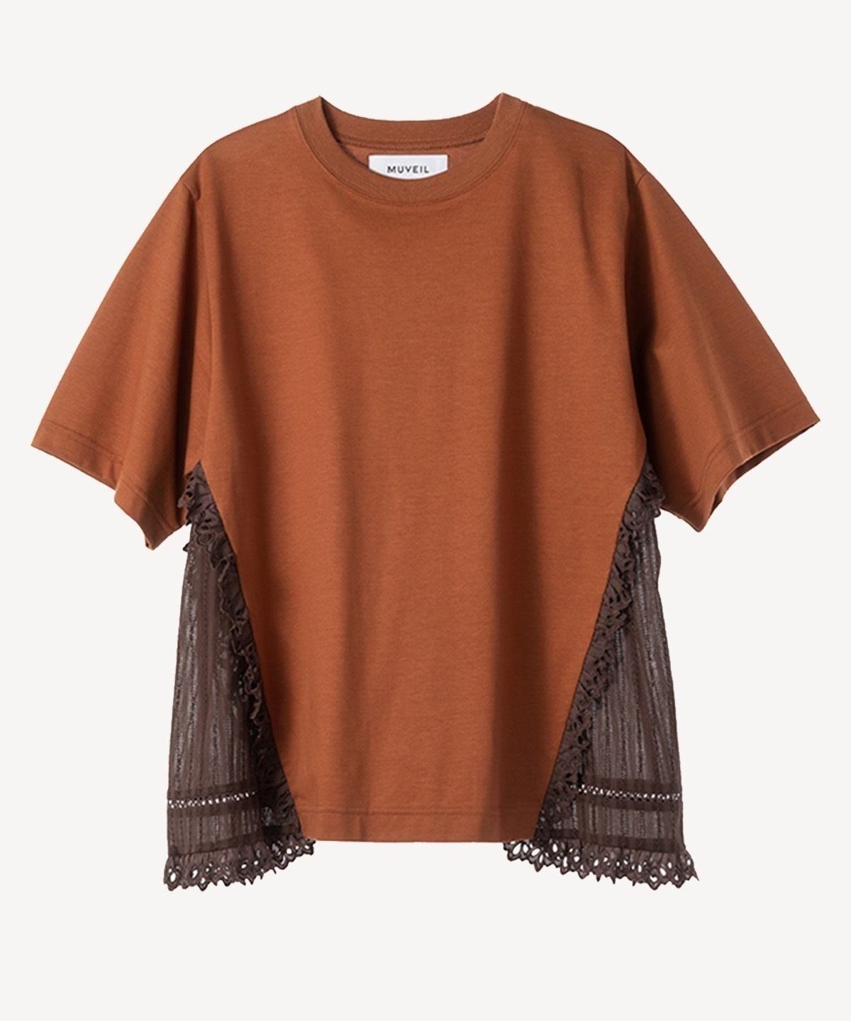リメイク風レースTシャツ(brown-40)