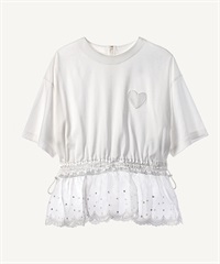 スカラップレースTシャツ(white-36)