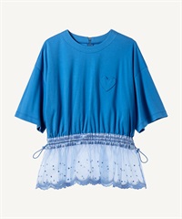 スカラップレースTシャツ(blue-36)