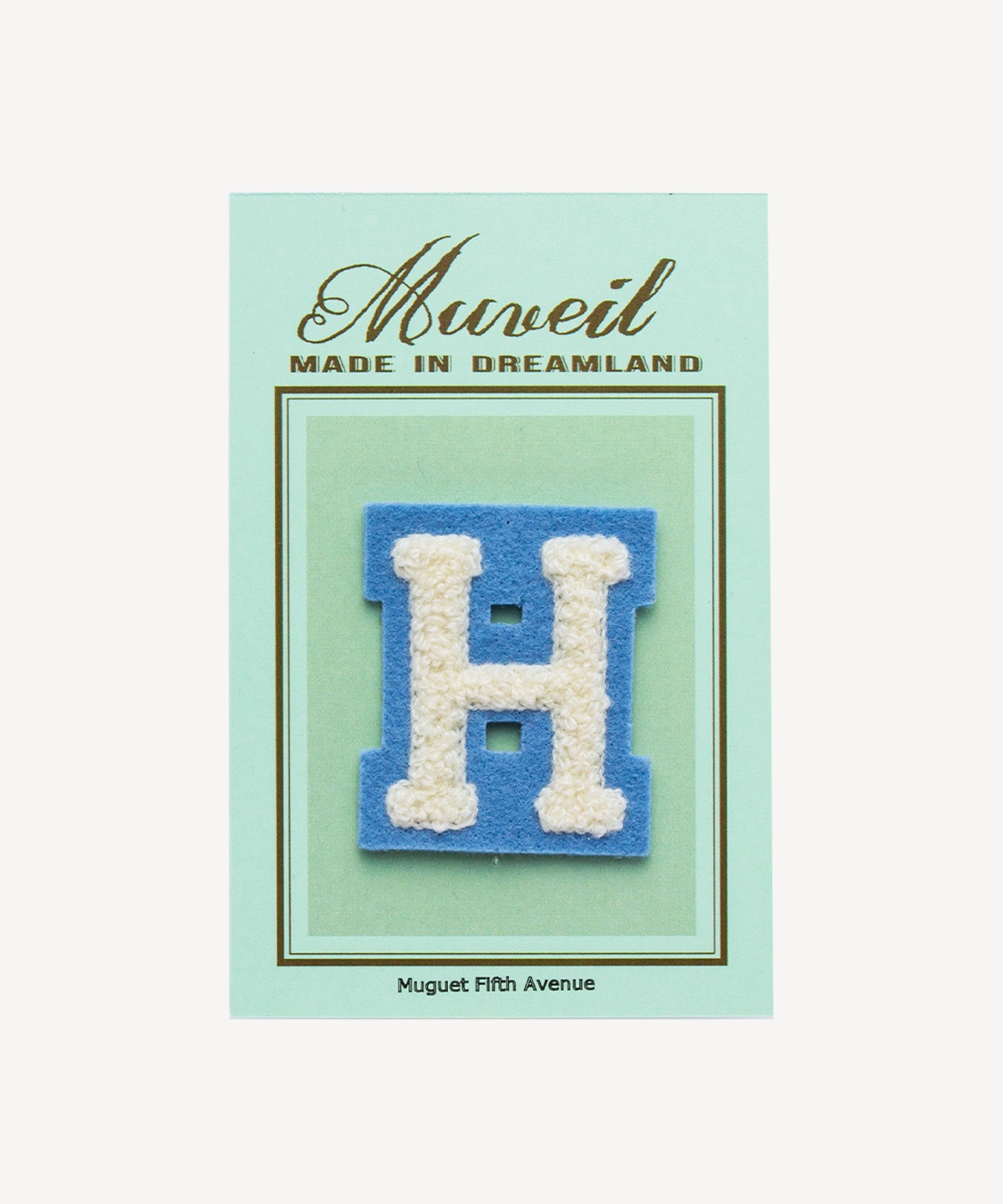 サガラ刺繍アルファベットワッペン H | MUVEIL Online Shop