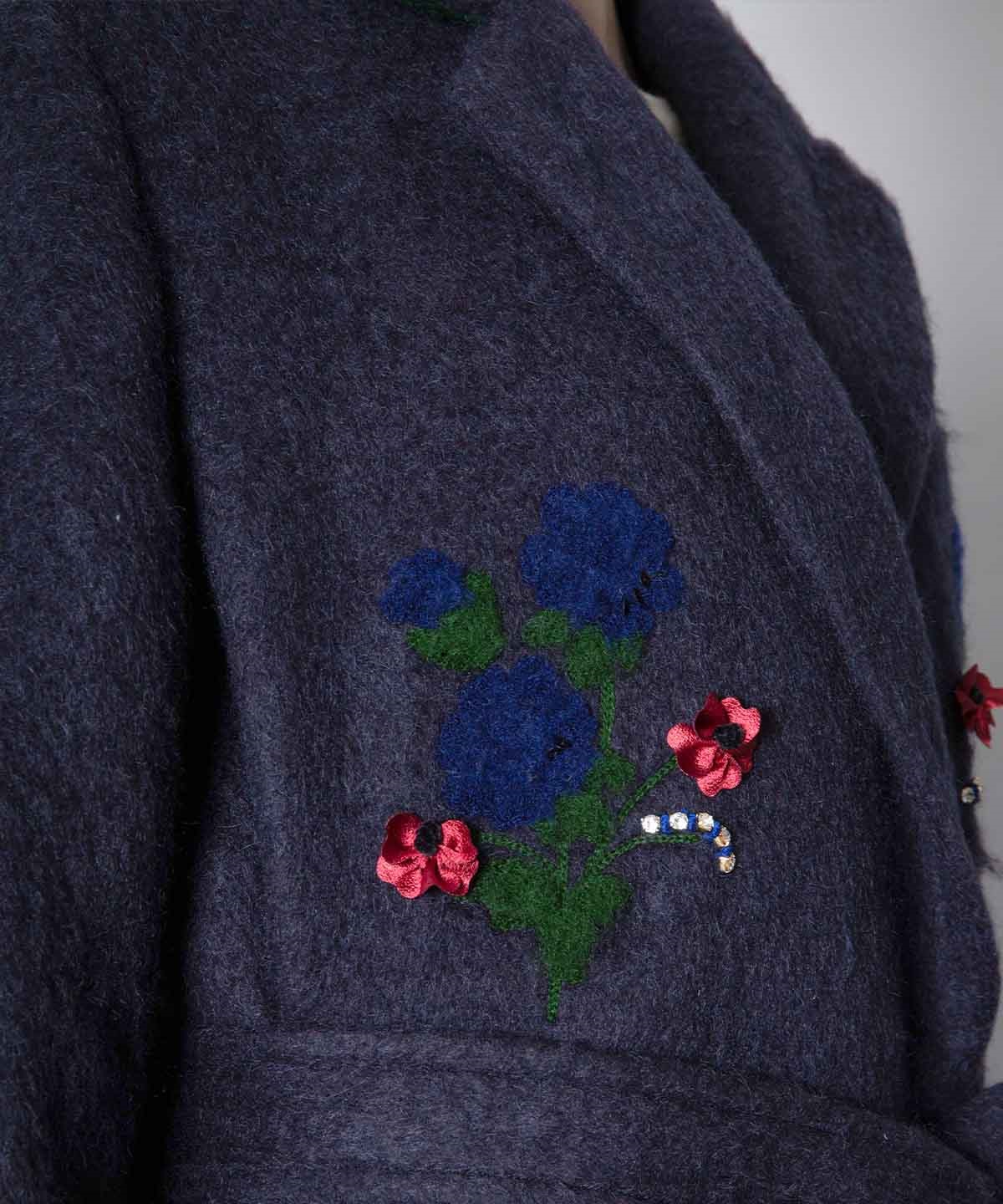 フラワー刺繍コート | MUVEIL Online Shop