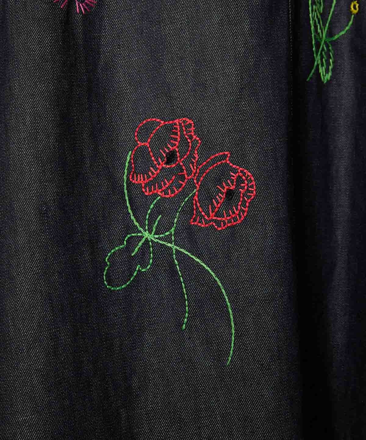 22 MUVEIL ミュベール 花柄 スカート ビジュー 可愛い フラワー-